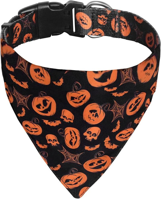 Halloween Dog Collar with Detachable Bandana