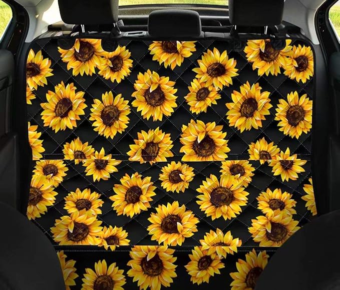 AFPANQZ Sunflower Print Dog Seat Cover for Cars