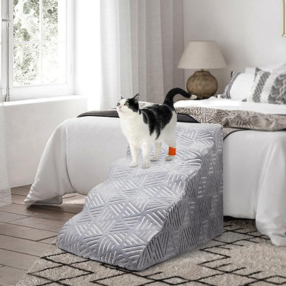Foam 5 Tier Dog Steps&Stairs for High Beds 25 inches High