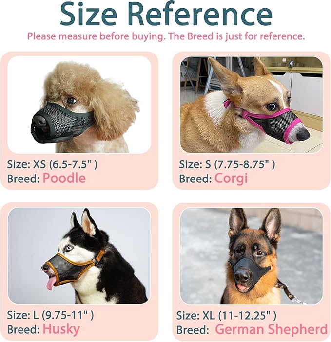 LUCKYPAW Dog Muzzle S(Snout:7.75"-8.75"))