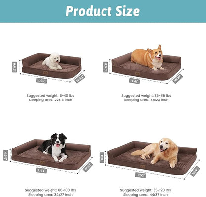 Orthopedic Dog Bed for Large Dogs (L,42" L 30" W 7.5" Th)