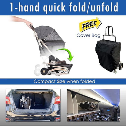 Pet Rover Lite Premium Light-Weight Dog/Cat/Pet Stroller Travel 2nd-Gen.)