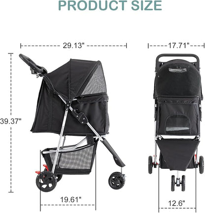 Sweetcrispy Pet Stroller for Dogs and Cats