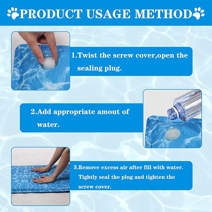 Dog Cooling Mat Portable Water Injection Pet Cooling (18.89X35.43Inch)