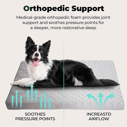 BALANCE Dog Crate Bed，Water-Resistant Orthopedic Dog Beds with Nonskid Bottom