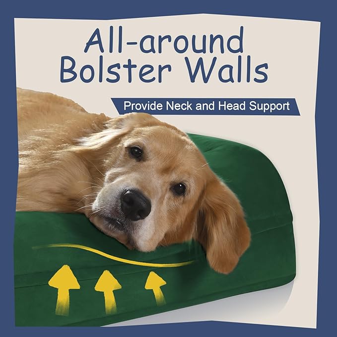 Orthopedic Washable Large Dog Bed: XLarge Dog Bed Bolster Waterproof