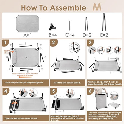 EHEYCIGA 36 Inch Elevated Dog Cot Bed Medium