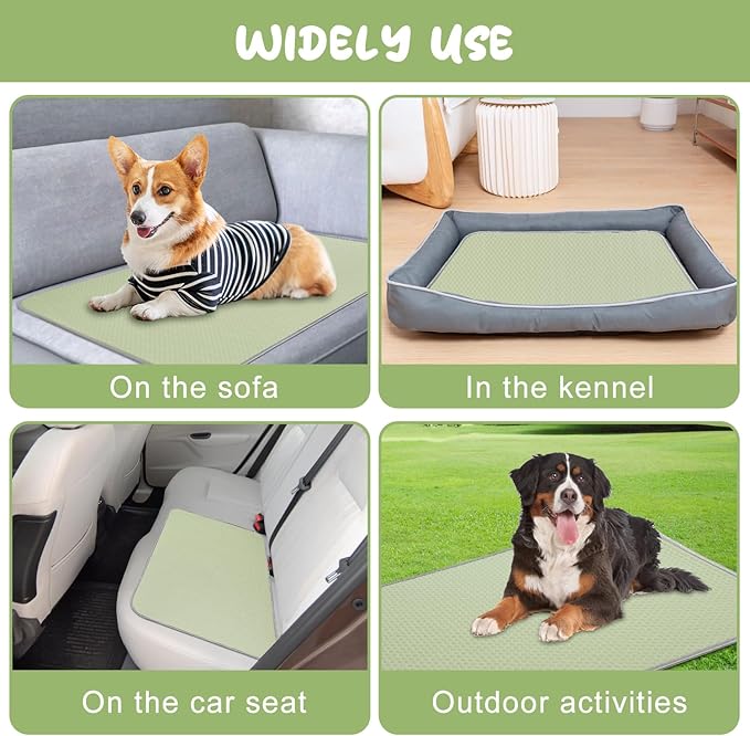 Summer Dog Cooling Mat Washable Ice Silk Self Cool Pad for Small Medium Large Dogs and Cats 27x22in)