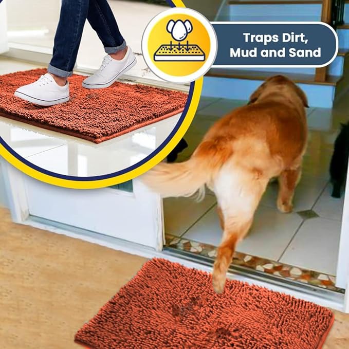 Muddy Mat® AS-SEEN-ON-TV Highly Absorbent Microfiber Dog Door Mat and Pet Rug 59"X35"