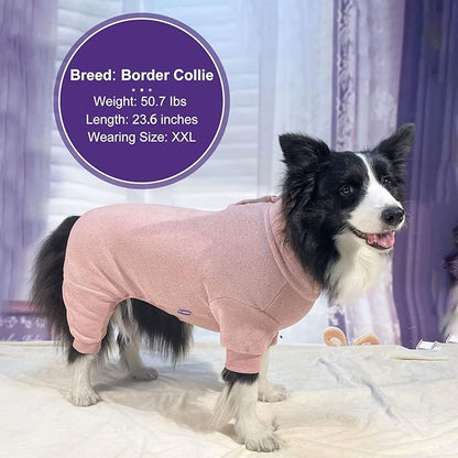 cyeollo Dog Pajamas Warm Fleece Dog Coat Stretchy Jumpsuit Thermal Winter Dog Clothes Cozy Pet Onesie Cold Weather Coats for Small Dogs Apparel