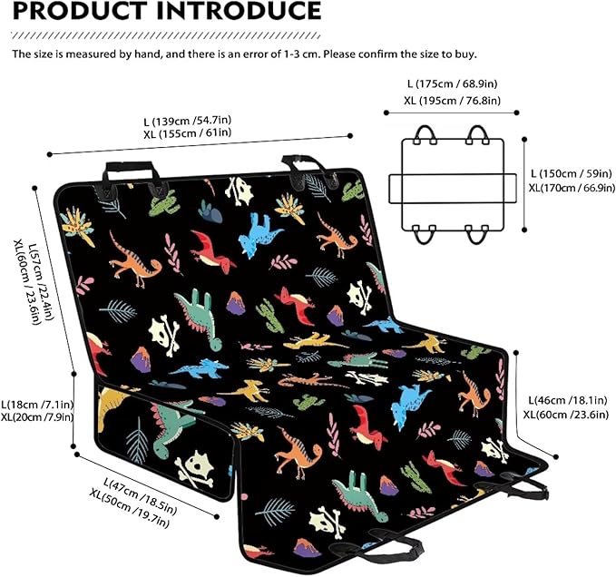 AFPANQZ Dino Back Seat Cover Protector Waterproof Scratchproof