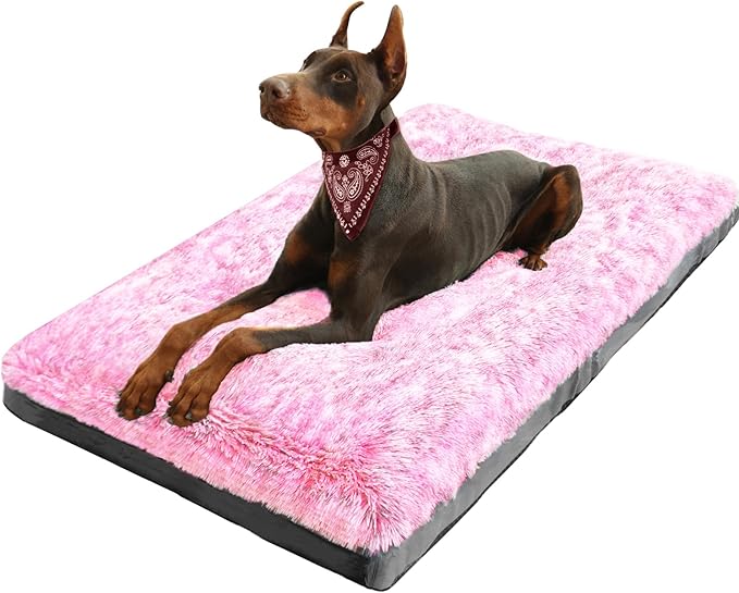 KISYYO XXL Dog Bed Deluxe Cozy Plush Fixable Dog Kennel Beds for Crates Washable Dog Bed 48 x 30 x 3 Inches,