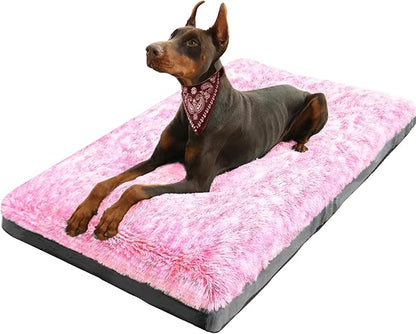 KISYYO XXL Dog Bed Deluxe Cozy Plush Fixable Dog Kennel Beds for Crates Washable Dog Bed 48 x 30 x 3 Inches,