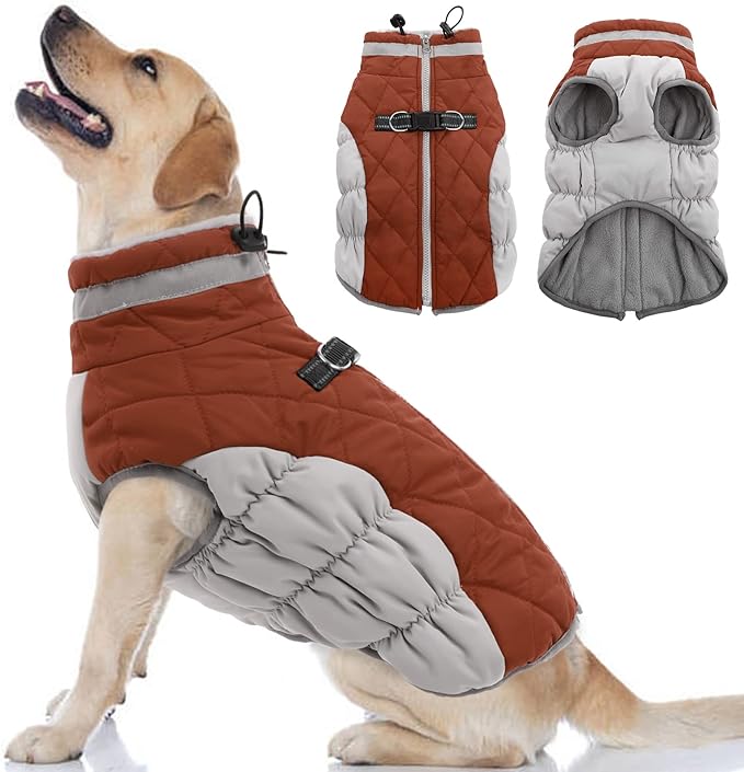 Dog Winter Jacket Cozy Reflective Waterproof Windproof Warm Pet Garment