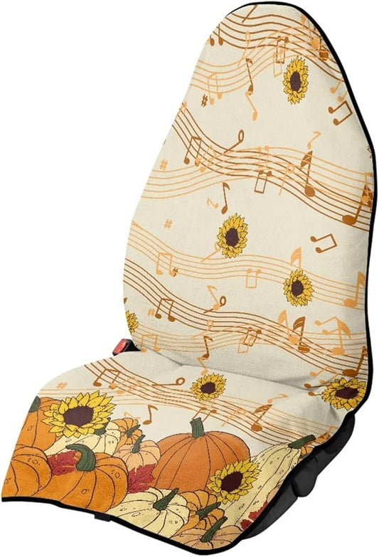 Yewattles Fall Musical Pumpkins Stain Resistant Car Seat