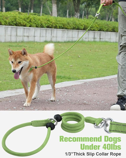 Aiyuda Tangle-Free Slip Lead for Dogs with Padded Traffic Handle 6ft Dog 40 LBS,
