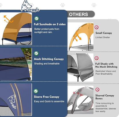 Upgraded Elevated Dog Bed with Canopy