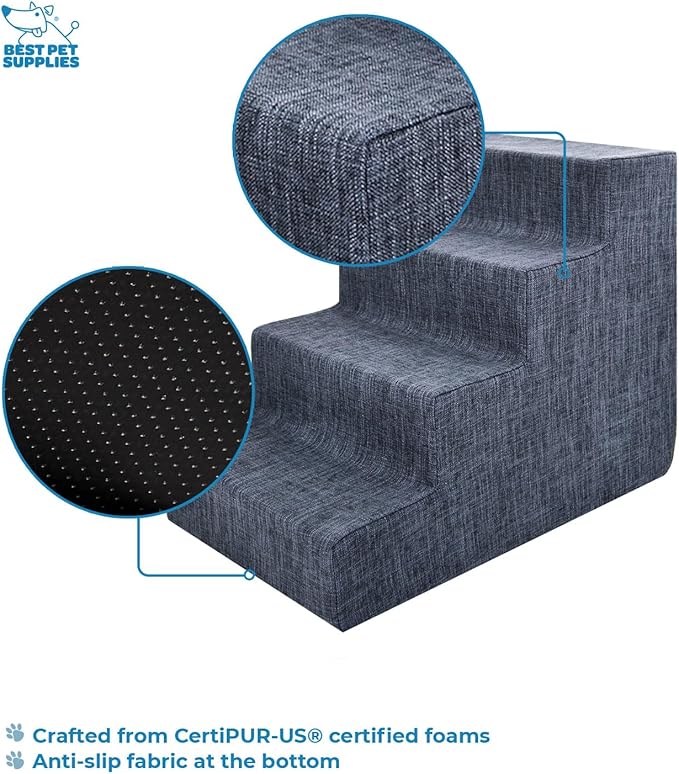 Best Pet Supplies Dog Stairs for Small Dogs & Cats 4-Step