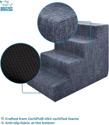Best Pet Supplies Dog Stairs for Small Dogs & Cats 4-Step