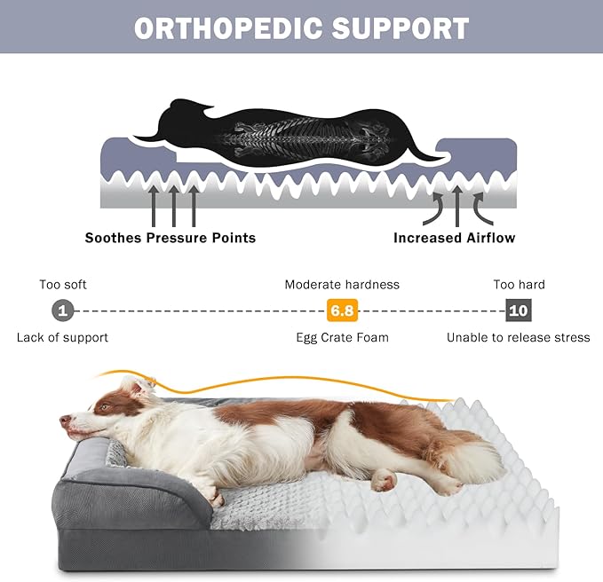 INVENHO Orthopedic Dog Bed for Large Dogs