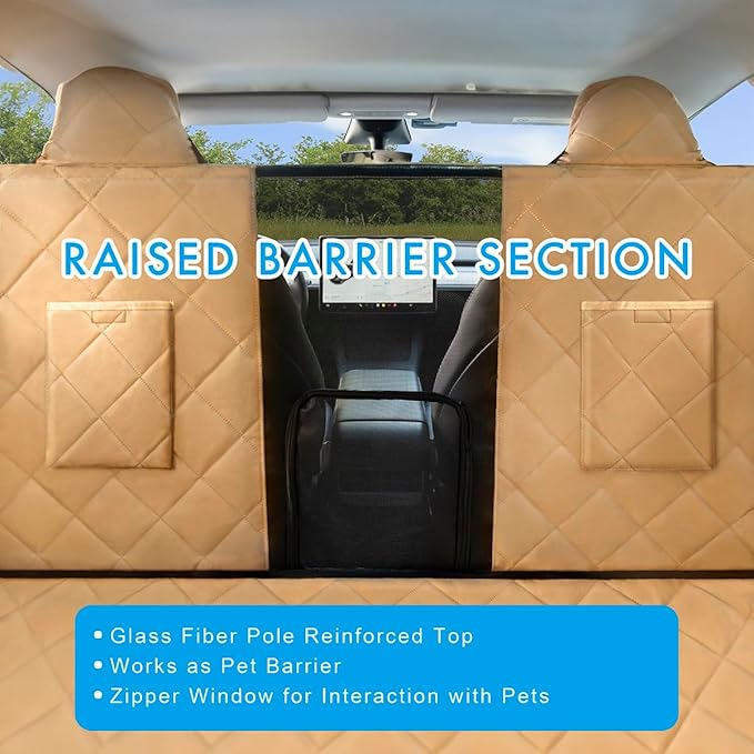 Upgraded Anti Sagging Dog Car Back Seat Covers for Tesla Model Y (2020-2023) 100% Waterproof