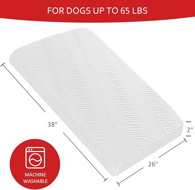 Waterproof Dog Beds for Large Dogs with Washable Removable Cover(38"X26"), Orthopedic Memory Foam Dog Bed with Anti-Slip Bottom