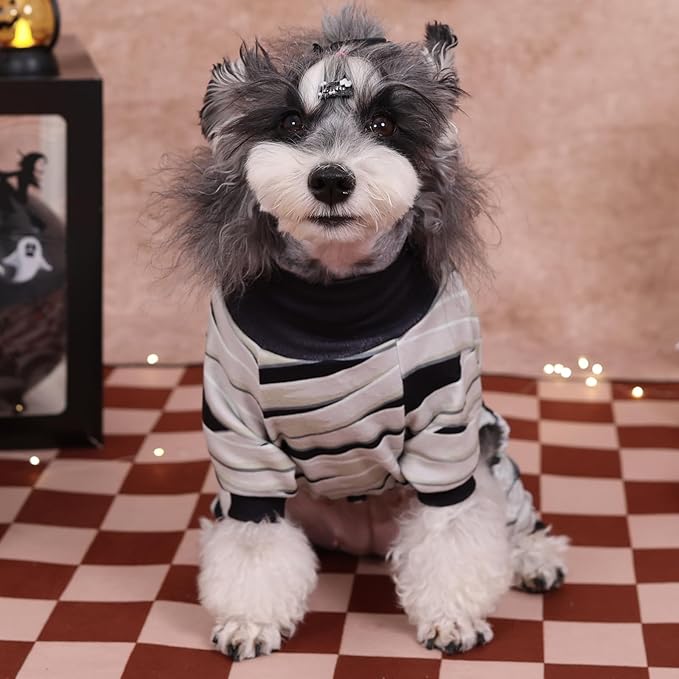 CuteBone Turtleneck Dog Pajamas Pet Clothes Thermal Dralon Onesie Cashmere High-Necked Puppy Pjs Coat GP04S