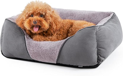 MIXJOY Dog Beds for Small Medium Dogs Bottom(25x21in,Grey)