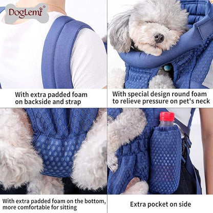 Dog Carrier Backpack, Pet Front Carrier Backpack Legs Out Dog Chest Carrier for Small Medium Dogs, Hands-Free Cat Backpack Carrier Dog Travel Backpack Airline Approved Hiking Bike Motorcycle