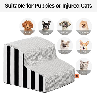 MEWOOFUN Dog Stairs for Small Dogs 2-Tier Dog 50lbs Small