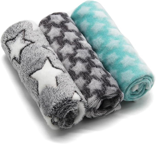 1 Pack 3 Dog Blankets Super Soft Puppy Blankets Warm Sleep Mat Star Print Blanket Fluffy Fleece Pet Blanket Flannel Throw Blankets for Small Dogs Puppy Dogs Fluffy Cats Star-Large(40"x30")