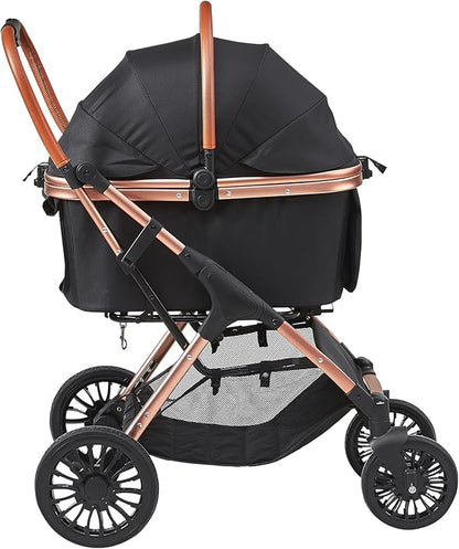 VEVOR 3 in 1 Large Pet Stroller for Dogs Cats Up to 66lbs 4 Wheels 2 Cats