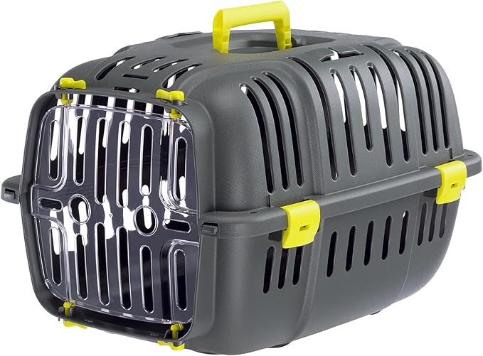 Ferplast Jet Pet Carrier: Value Dog Carrier Suitable for Toy Dog Breeds & Small Cats, Assembled Dimensions are 18.51L x 12.6W x 11.42H inches, Green