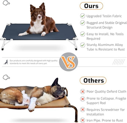 Dog Bed Medium Size Dog: Raised Elevated Cooling Cots Chew Proof Dog Bed