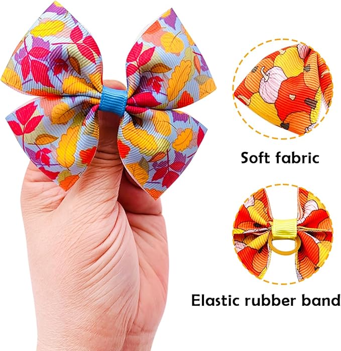 24Pcs/12 Pairs 4" Big Dog Hair Bows Fall