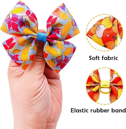 24Pcs/12 Pairs 4" Big Dog Hair Bows Fall