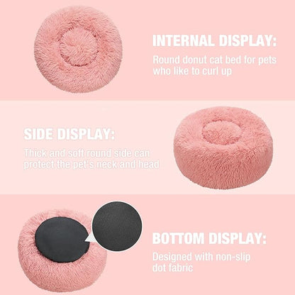 Veehoo Calming Dog Bed for Extra Large Dogs 150 lbs 45", Pink