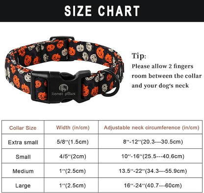 Lionet Paws Black Dogs Collar Halloween 8-12 inches