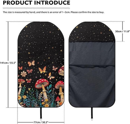 Mushroom Butterfly Waterproof Towel Car Seat Cover Anti-Slip Bucket Seat Protector Washable Car Accessories for Athletes