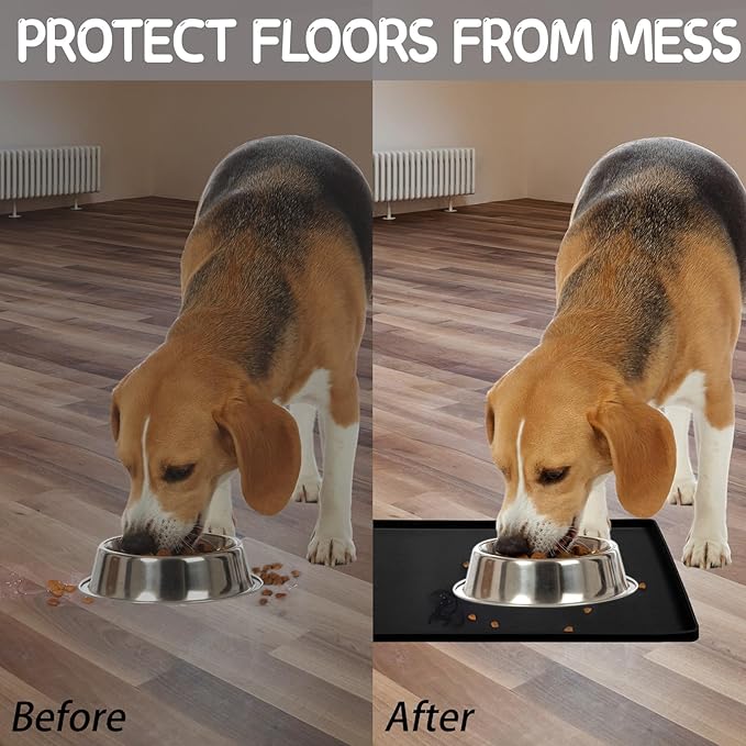 MateeyLife Silicone Cat & Dog Food Mat for Floors Waterproof