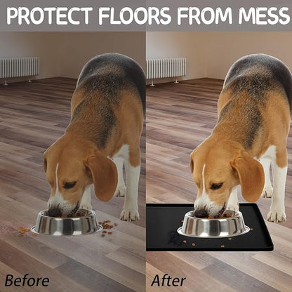 MateeyLife Silicone Cat & Dog Food Mat for Floors Waterproof
