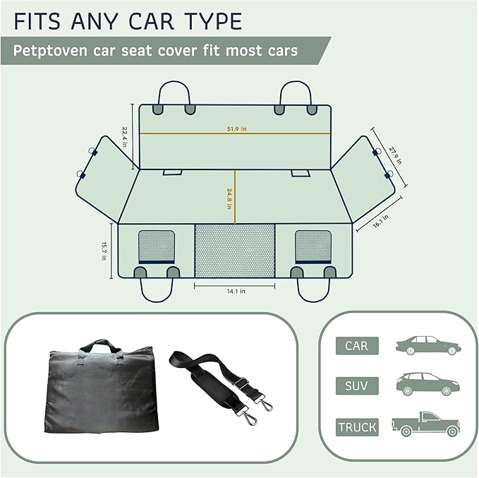 Katziela Back Seat Extender for Dogs-Large Space 2 Foams 425Lbs
