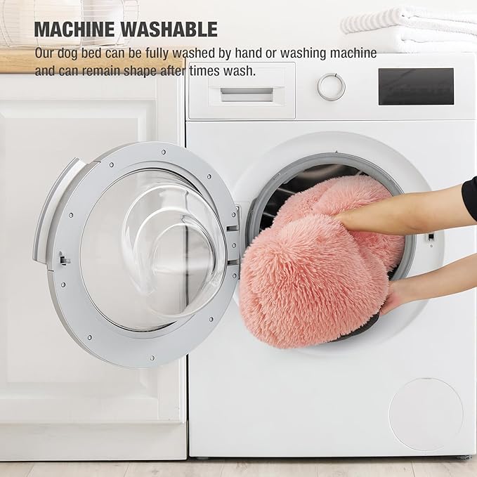 Veehoo Calming Dog Bed for Large Medium Dog 100 lbs 36", Pink