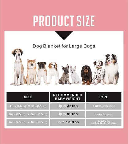 Dog Blankets for Large Dogs, 2024 New Upgraded 1 Pack 3 Puppy Blankets, Super Soft Fluffy Premium Fleece Pet Blanket Flannel Throw for Small Cat Dog Paw Blanket, Grey Pink, 41x31 inch