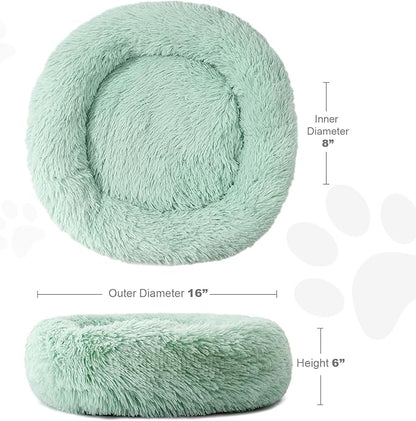 Aurako Cat Bed Dog Bed Round Cushion Pet 16" Green