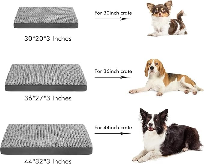 XL Orthopedic Crate Bed for Dogs（44 * 32 * 3in）-Waterproof Dog Crate Pads - Egg Dog Crate Bed-Orthopedic Dog Bed-Dog Bed with Washable Cover Removable, Pet Bed Mat Thick