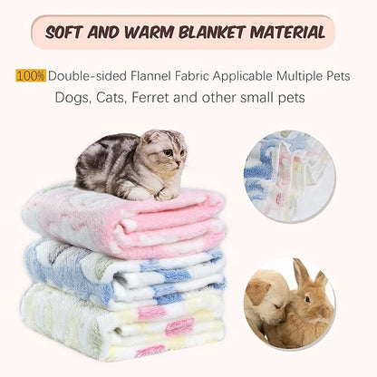 1 Pack 3 PCS 31" x 23" Blanket Soft Warm Fleece Throw Blanket Pet Kitten Blanket Fleece Puppy Blanket Cushion Ultra Light Comfortable Soft Warm Sleep Mat