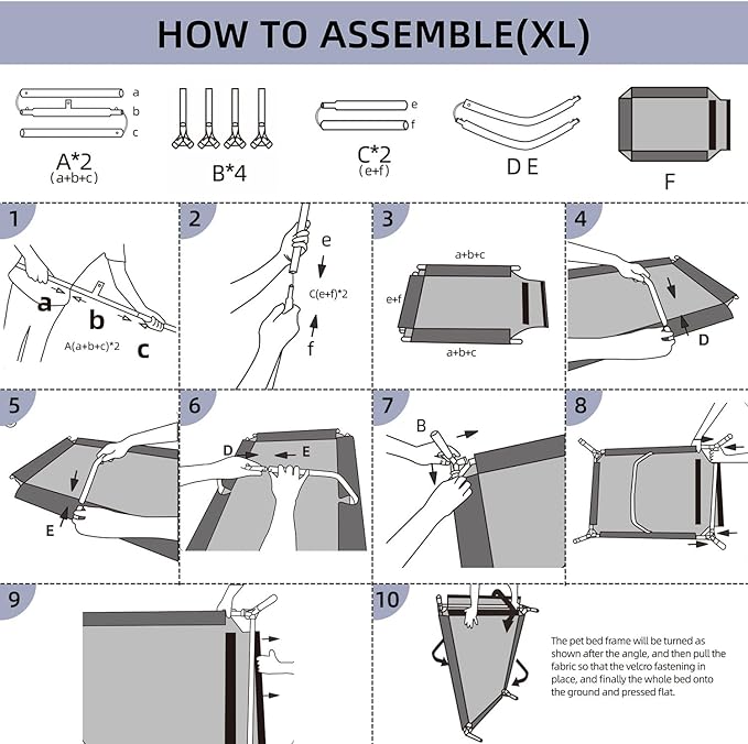 pettycare Elevated Outdoor Dog Bed 49 Inches,