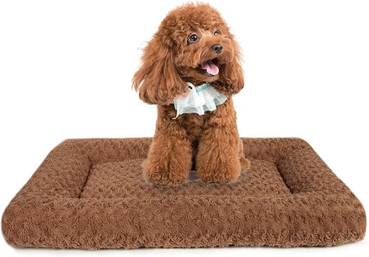 Dog Beds Crate Pad for Medium (23"x18"Brown)