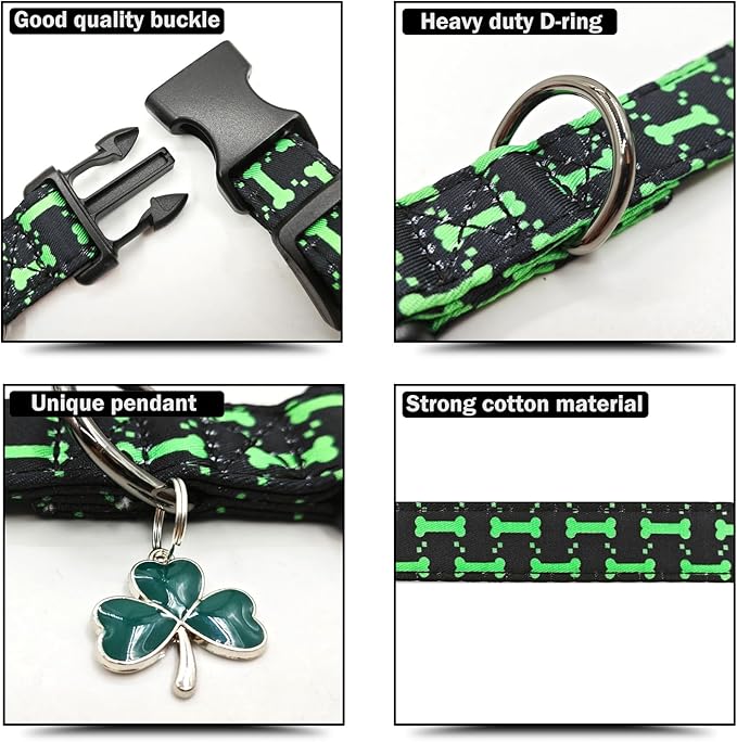 Bones Patterns Dog Collar with Accessories